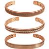 Touchstone Bracciale in rame stile tibetano, forgiato a mano, con bracciale in rame massiccio e di alto spessore, per donne e uomini. Combinazione di diversi design, 6.5 inches, rame e ottone, Nessuna