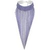 EVER FAITH Donne Cristallo Bavaglino Istruzione Lunga Nappa Choker Collana Costume Gioielli, Cristallo, Blu Tono Argento