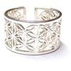 Silberschmuck - BG Anello aperto a fascia con fiore della vita, in argento Sterling, misura 62-19,7, regolabile, unisex, con confezione regalo