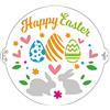 Decora 9270934 Stencil decorativo Buona Pasqua Ø 25 Cm, in plastica per alimenti; perfetto per realizzare splendidi disegni su torte, dolcetti e biscotti. Made in Italy.