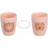 Villa d'Este Home Tivoli 1996 Bicchiere porta spazzolini/penne in porcellana new bone China, decoro double face leopardo e ghepardo, Les Petites Safari