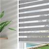 Joydeco Tenda a rullo senza fili Zebra per finestre, grigio trasparente, mini tende zebrate 83,8 cm W doppio strato filtraggio della luce per porte scorrevoli in vetro finestra