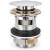 Bounce Core Tappo A Pressione Per Lavello In Acciaio Inox - Anti-intasamento Con Cestello, Per Fori 28-32 Mm