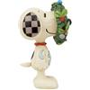 Enesco Jim Shore Peanuts Snoopy in Ghirlanda in miniatura, multicolore