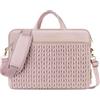 MOSISO 15.6 pollici Borsa Tracolla Laptop 15-16 pollici Borse Computer | Compatibili con MacBook Pro 16 M4 M3 M2 M1,HP Dell Acer Lenovo ASUS Notebook, Borsa Tracolla Trapuntata con Manico&Tasca,Rosa