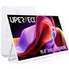 UPERFECT Monitor Portatile 15,6 125% sRGB Schermo Esterno Bianco con Custodia, 2000:1 Contrasto FHD 1080P HDR Eyecare, Stand Regolabile 180° Integrato & VESA, Monitor Secondario per Laptop PC Mac