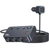 GemCoo 226W 9 in 1 Caricatore per Auto, Ricarica Rapida Accendisigari USB con 3 Prese 110W, Doppia PD (35W+45W) & 3 QC3.0 18W, Interruttore LED Voltmetro 12V/24V Accendisigari Auto per Cellulare, iPad