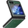 COQUE Cover Galaxy Z Flip 6, custodia in pelle di coccodrillo Slim Shell in PC con stile all-inclusive, cover per telefono cellulare pieghevole a 180˚ per Samsung Galaxy Z Flip 6 5G-Verde