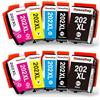HenceBuy 202 XL Cartucce d'inchiostro Compatibile per Epson 202XL Multipack per Expression Premium XP-6100 XP-6105 XP-6000 XP-6005 XP6100 XP6105 XP6000 Nero Foto Nero Ciano Magenta Giallo 10-Pack