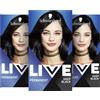 LIVE Schwarzkopf LIVE Intense Colour Colore per capelli 99 Deep Black (3 x 142,5 ml), colorazione duratura con siero intensificante, colore permanente per una perfetta copertura dei capelli grigi