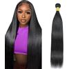 AiPliantfis Straight Human Hair Bundle Capelli Veri Tessitura 1 Bundle Human Hair Extension Capelli Umani 100g/PC Double Weft Natural Black for Woman 12 Pollici