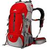 Loowoko - Zaino da trekking da 50 l, con copertura antipioggia, senza telaio interno, Unisex - Adulto, Arancione, L