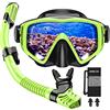 JEMULICE Set per Snorkeling Adulti con Maschera e Boccaglio, Maschera Subacquea Anti-Fog & Anti-Perdite Panoramica 180°, Maschera da Snorkeling, Snorkel Set, Maschera per Immersioni, Unisex-Adulto