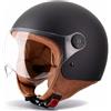 VINZ Duoro Elite Casco Scooter / Moto Donna E Uomo | nelle taglie dalla XS-XXL | Jet con Visiera | Certificato ECE 22.06 | Disponibile in diversi colori - Nero opaco