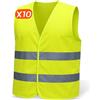 MAZALAT work wear Gilet alta Visibilità Uomo, Gilet Riflettenti per Uomo e donna, conformi alle norme EN ISO 20471 e 13688, Gilet moto alta visibilità, Gilet catarifrangente Auto