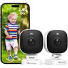 VIM TAG 2,5K Telecamera Wi-Fi Esterno, Videocamera Sorveglianza Interno con Allarme, Visione Notturna a Colori, Impermeabile IP65, Audio a 2 Vie, Rilevamento del Movimento, Funziona con Alexa(2PCS)