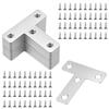 Qzakce Connettori Angolari in Acciaio 50x50mm Staffe Angolari Piatta a Forma di T Supporti Angolo Staffe Squadrette con Viti per Mensola di Legno Tavolo Sedia Finestre Mobili 20 Pezzi
