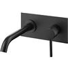 VALAZ Rubinetto Bagno Lavabo a Muro Nero | Miscelatore Lavabo Bagno Acqua Fredda e Calda, Risparmio Acqua | Installazione Facile | Ottone, Inossidabile, Elegante, Becco 21cm, Serie Jucar