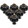 Cjueiom Pomelli per porte in ceramica, colore nero, con pomoli per cassetti, in ceramica, con viti di fissaggio, antiquariato per armadio, maniglie per armadi da cucina, per comò