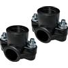 AERZETIX - Set di 2 Collari di Presa per Tubi Ø20 - Filettatura 1/2'' - con 2 Bulloni - Fascetta di Derivazione per Tubi Secondari - Plastica - C51881