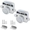 Vueinrg 2 Pezzi Push Lock Chiusura a Scatto Chiusura a Pulsante 14-16 mm Serratura per Cassetto Caravan Porta Cassetti Armadio Camper Yacht Nave (Cromato)