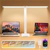 One Fire One Lampada da Scrivania a LED+ADATTATORE,10 Luminosità+5 Colori Lampada da Tavolo con Porta di Ricarica USB,1000LM Lampada Scrivania LED,Lampada LED Scrivania Lampade da Tavolo Lampada Scrivania