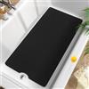 HITSLAM Tappetino Vasca Antiscivolo da Bagno 101x51cm, Extra lungo Tappetino Doccia Antiscivolo, PVC Morbido Loofah Tappetino Bagno, Asciugatura Rapida Tappeto vasca, Senza Ventosa, Nero