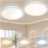 Great Jacob Plafoniera LED 24W，Ø29 cm，3 Colori 3000K/4000K/6500K，Rotonda，Ultra sottile Lampada a Soffitto per Soggiorno，Camera da Letto，Cucina， Sala da Pranzo，Moderna，2 Pezzi