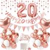 UDRKFOPK Palloncini 20 Anni Compleanno Oro Rosa,Numero 20 per Compleanno，Decorazioni 20 Anni Ragazza,Palloncini Compleanno 20 Anni Ragazza per Uomo Donna Decorazioni Festa