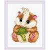 RIOLIS - Criceto Carino 2185, Punto croce 13x16cm, Punto croce kit da ricamare, Disegni da ricamare, Embroidery kit, Kit ricamo punto croce