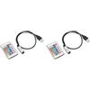 Eujgoov Controller LED RGB Mini con Telecomando Wireless 24 Tasti DC 5V per Striscia LED Dimmer Integrato