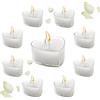 Rakiuty Candele a Forma di Cuore,Candele San Valentino,Candela da tè a Forma di Cuore per Matrimonio,Candeles Amore Galleggiante Senza Fumo (Bianco)