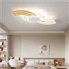 zenlavia Lampada da soffitto per camera dei bambini 62 cm, Illuminazione LED con telecomando, Nuvola creativa, Lampada da soffitto arcobaleno, 3000 K-6000 K, Intensità variabile, Timer e luce notturna per la