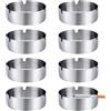 sinzau 8cm Posacenere, Posacenere Rotondo in Acciaio Inox, Utilizzato in Bar, Ristoranti, Camere da Letto, 8 Pezzi