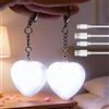Dhqkqg Luce per Borsetta a LED a Forma di Cuore,2pcs Ricaricabile USB Lampada a LED a Forma di Cuore,Lampada a LEDs da Borsetta Touch,Luce Decorativa con Portachiavi,Regali per Donne e Ragazze