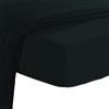 Pizuna Linens Pizuna Lenzuolo angoli 100% Cotone 160x200 cm Nero 400 fili trama sateen | Lenzuolo con angoli 100% cotone a fiocco lungo, raso, 160x200 cm, colore Nero, 400 fili, tasca profonda 40cm