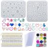 Attuslla 108 PCS Stampo Silicon per Orecchino Musicali, Stampi per Resina, 100 PCS Orecchino e Anelli di Saltoper Creazione Orecchini Ciondoli Fai da Te