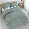 Riad Arredo Set Copripiumino Morbido 100% Puro Cotone Italiano - Parure Sacco Piumino con Federe Made in Italy (Minimal Salvia, Singolo 155x240 + 1 federa 52x82)