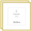 Veelot® 2x Cornice per Foto 30x30cm,Alluminio Metallo dorato,Passepartout 20X20cm,Cornice quadrata media certificati di documenti e diplomi,Solo espositore da parete