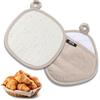 ZephyrHome Guanto Presina 2 in 1，Presina in cotone resistente al calore,presine in silicone，presine da cucina silicone，Presine in Silicone Antiscivolo per Cucinare，Adatto per cuocere al forno(20x20cm, beige)