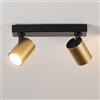 HARPER LIVING Faretto da soffitto a doppio orientamento GU10, finitura nera e oro, moderna lampada da soffitto girevole a 350°, per cucina, camera da letto, soggiorno, corridoio (25 cm)