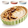 Praknu Stampo Crostata ø28 cm - Tortiera Resistente ai Tagli - Rivestimento Antiaderente - Teglia Crostata Facile da Pulire - Stampi per Dolci e Torte - Stampo Furbo in Ceramica (Verde)