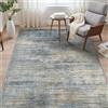 GENIMO Tappeto Camera da Letto in Blu Denim con Motivo Astratto, Tappeto a Pelo Corto 120x170 cm Lavabile in Lavatrice e Antiscivolo per Letto Matrimoniale, Angolo Soggiorno, Pratico da Pulire