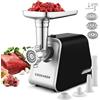Nictemaw TRITACARNE PROFESSIONALE 2000W, Macchina Multifunzione per Carne Macinata, Salsicce Italiane e Biscotti | Lame Acciaio Inox | Kit Accessori Completo | Uso Domestico, Argento
