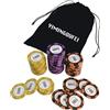 YIMINGOUFEI Pokerchip-Nachfüllpackung, contiene 60 Tonchips per Heimspiele, 20 Chips jeder Stückelung (100-500-1000) + Schwarze Flanell-Aufbewahrungstasche