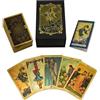 YIMINGOUFEI Tarocchi Inglesi in Lamina d'Oro, 78 Carte Rider Waite Impermeabili in PVC con Guida Illustrata da 36 Pagine, Mazzo Tarot per Principianti