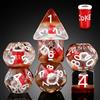 DNDND - Set di 7 dadi in resina per DND, con sacchetto di velluto, per giochi di ruolo e giochi da tavolo (Cola