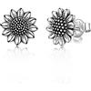 VONALA Orecchini a forma di girasole, oro, in argento Sterling 925, regalo per donne e ragazze, medium, Argento Argento sterling, Zirconia cubica