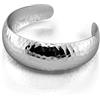 Dankadi Bracciale aperto da donna alveare testurizzato largo 23 mm in 925 argento, bracciale a cerchio Φ58 mm, regolabile, martellato, curvo, placcato oro rosa bohemien, regalo di gioielli per amiche,