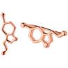 ScienceFox Orecchini a Lobo Molecola di Serotonina in Argento Sterling 925, Oro e Oro Rosa, Gioielli da Scienziato, Ormone della Felicità (oro rosa)
